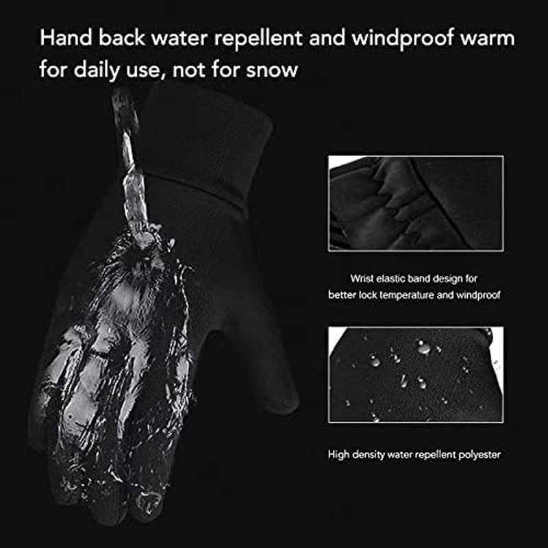 Kids Winter Gloves Thick Soft Fleece Warm Touch Screen Anti-Slip for Boys Girls 3-15 Years Cycling School